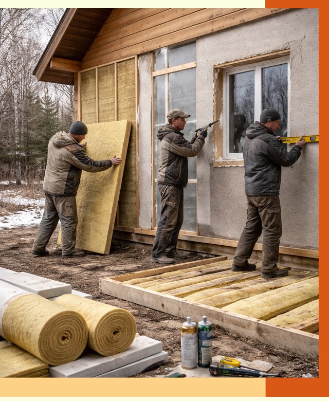 Утепление дачного дома в Минусинске от 4826 руб/м2 — недорого | ТепломастерМнс