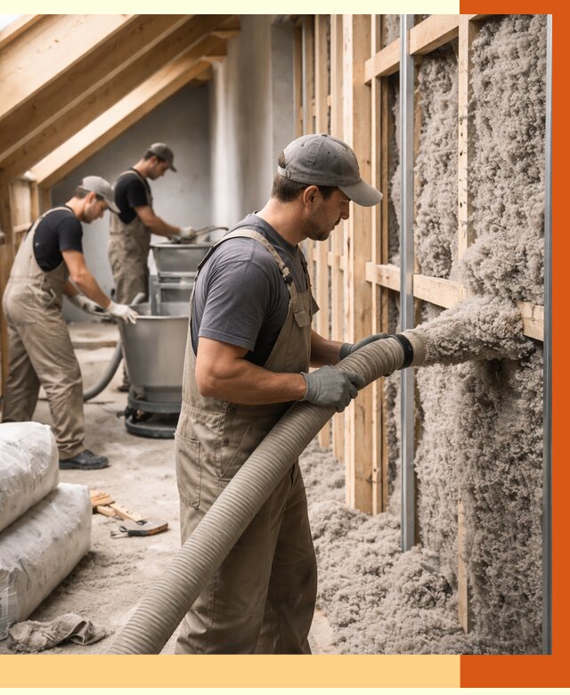 Утепление таунхауса эковатой в Минусинске от 2235 руб./м² — монтаж и задувка | ТепломастерМнс