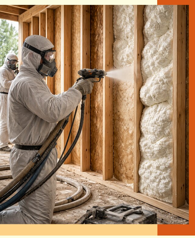 Утепление каркасного дома ППУ в Минусинске от 2845 руб./м2 — работа под ключ | ТепломастерМнс