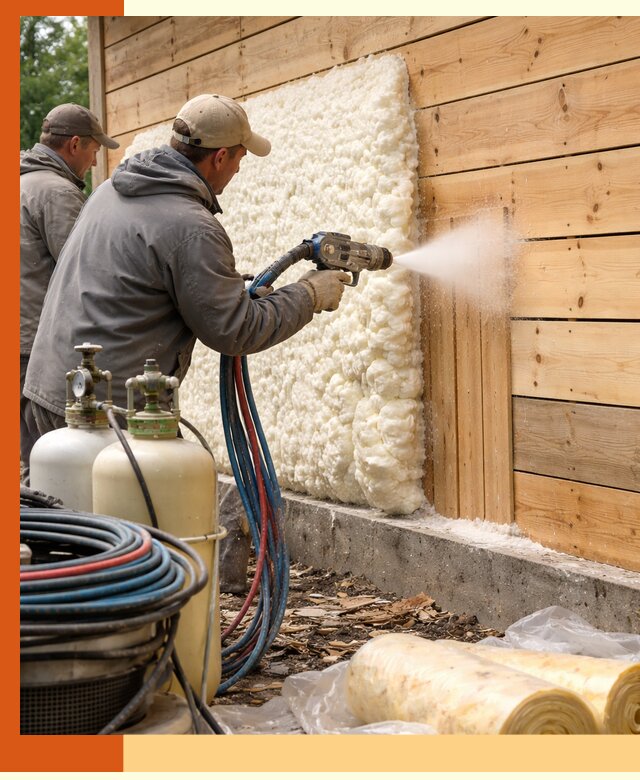 Утепление деревянного дома пенополиуретаном в Минусинске