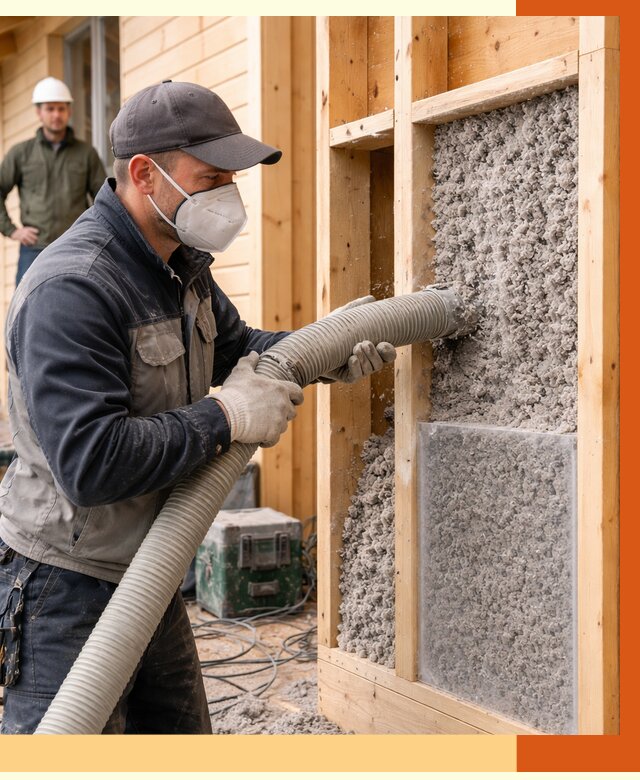 Утепление дома из бруса эковатой в Минусинске от 1880 руб/м2 | ТепломастерМнс
