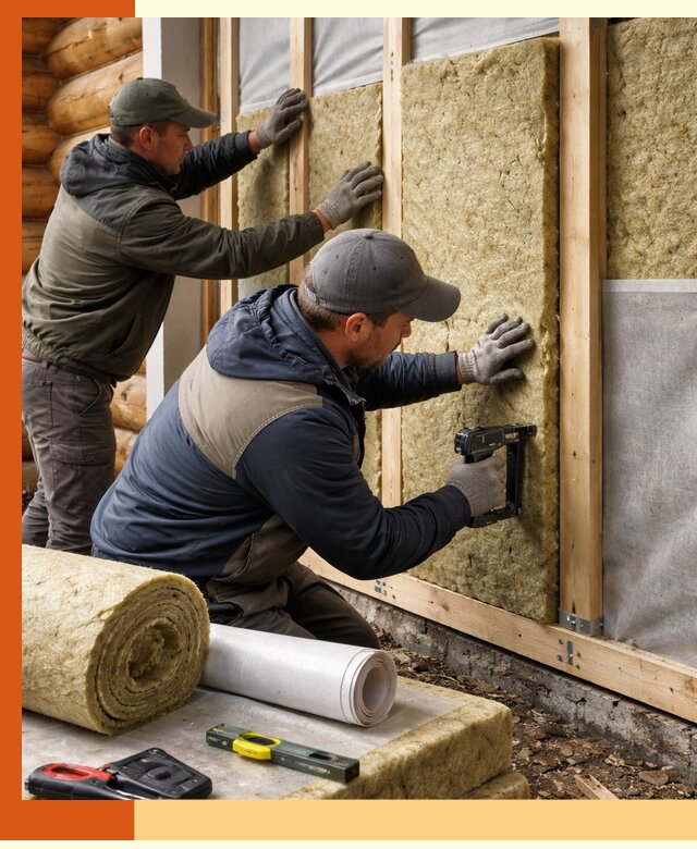 Утепление бревенчатого дома под ключ в Минусинске