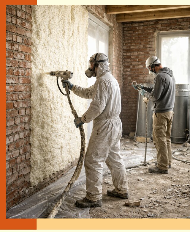 Утепление кирпичного дома пенополиуретаном в Минусинске