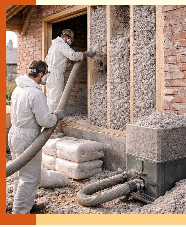 Утепление кирпичного дома эковатой в Минусинске