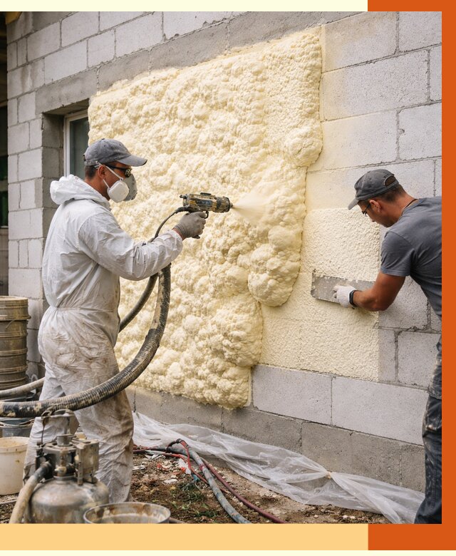 Утепление дома из газобетона ППУ в Минусинске от 4877 руб./м² под ключ | ТепломастерМнс