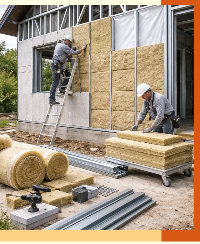 Утепление дома из ЛСТК в Минусинске от 5284 руб./м² — профессионально | ТепломастерМнс