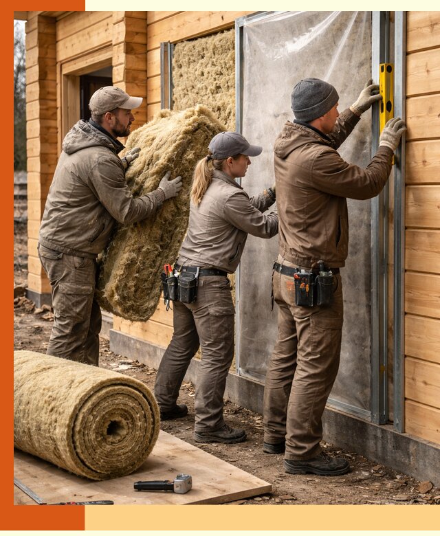 Утепление дома из двойного бруса в Минусинске качественно и надёжно