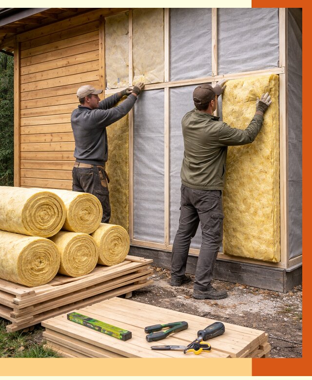 Утепление бани снаружи в Минусинске от 86369 руб. под ключ | ТепломастерМнс