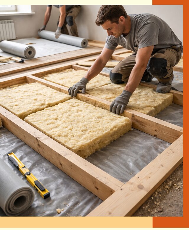 Утепление деревянного пола в Минусинске от 1524 руб./м2 под ключ | ТепломастерМнс