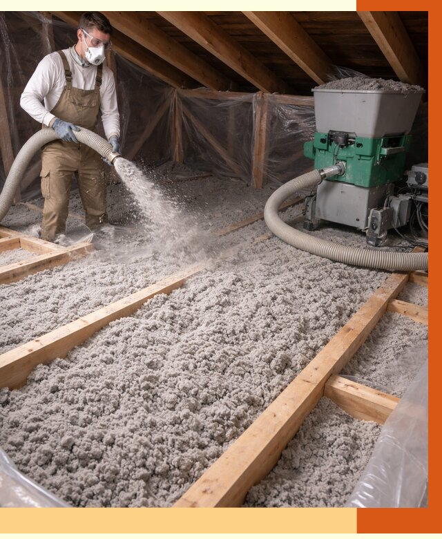 Утепление чердака эковатой в Минусинске от 1473 руб/м2 — заказать у ТепломастерМнс