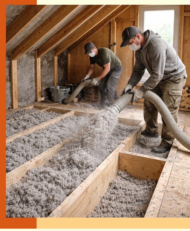 Утепление мансарды эковатой в Минусинске с гарантией качества