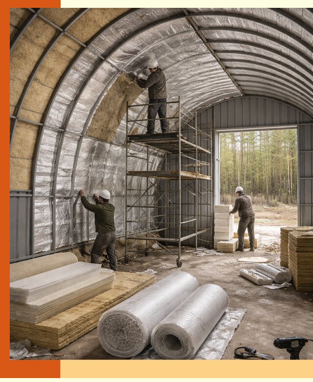 Утепление арочного ангара под ключ в Минусинске
