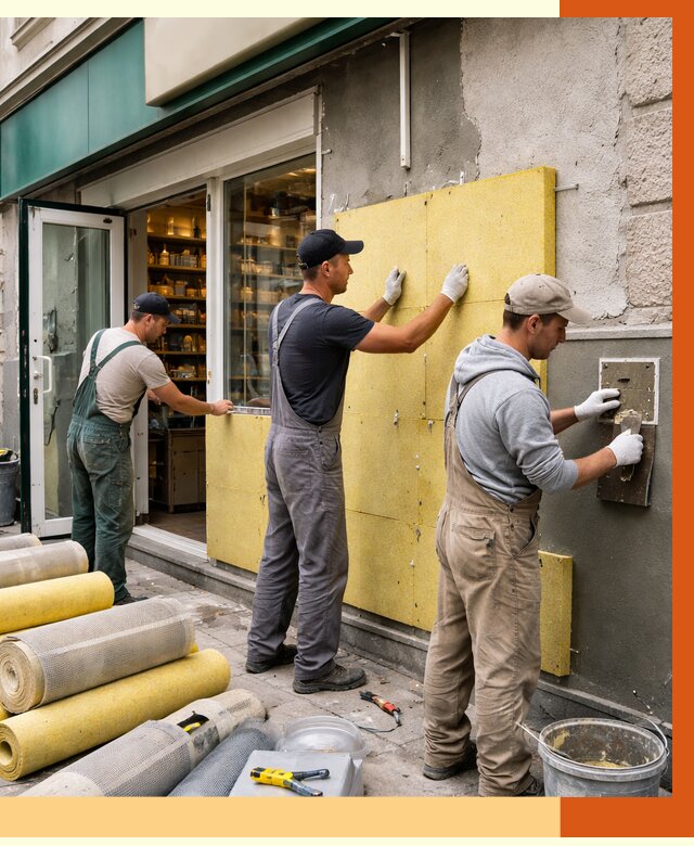 Утепление магазина в Минусинске от 4572 руб/м2 — цена, стены и снаружи | ТепломастерМнс