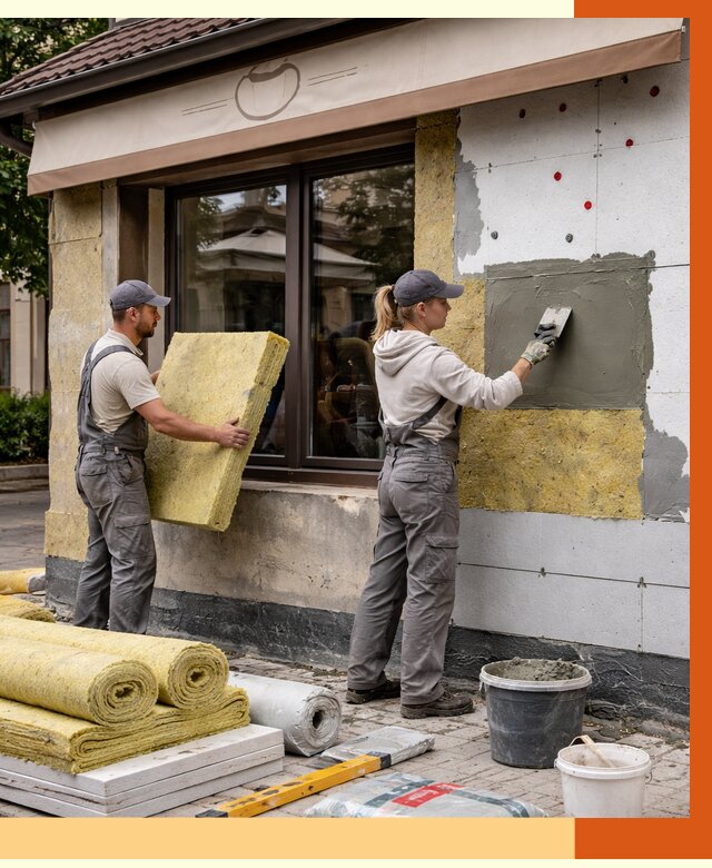 Утепление кафе в Минусинске от 4268 руб/м2 — комплексно под ключ | ТепломастерМнс