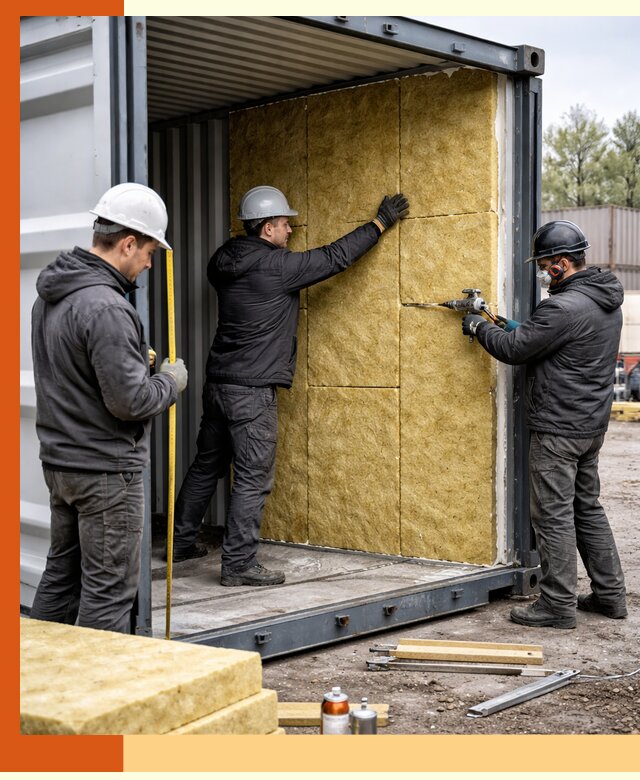 Утепление морского контейнера в Минусинске: надежная теплоизоляция и защита