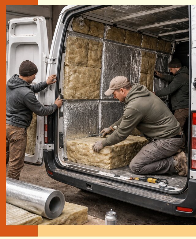 Утепление фургона в Минусинске: профессиональная теплоизоляция и шумоизоляция