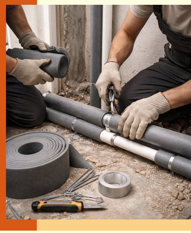 Утепление труб водоснабжения в Минусинске — монтаж и защита сети