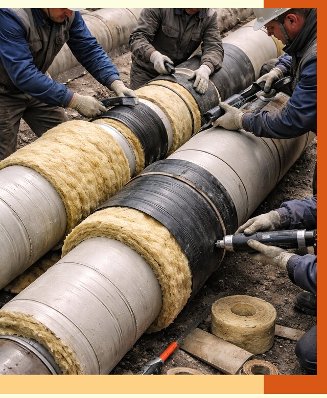 Утепление трубопровода в Минусинске под ключ от 1880 руб. — надежно и выгодно | ТепломастерМнс