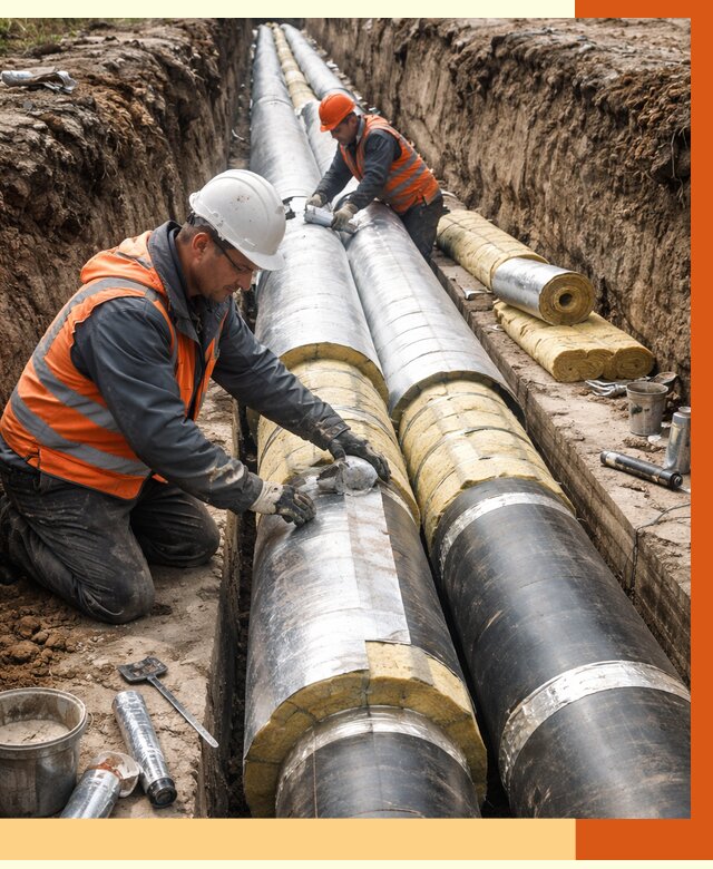 Утепление теплотрассы в Минусинске от 4572 руб./м2 — ппу и комплексная изоляция | ТепломастерМнс