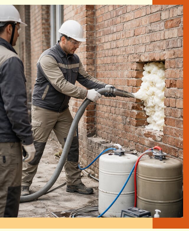 Заливка ППУ в пустоты кирпичной стены в Минусинске от 2794 руб. | ТепломастерМнс