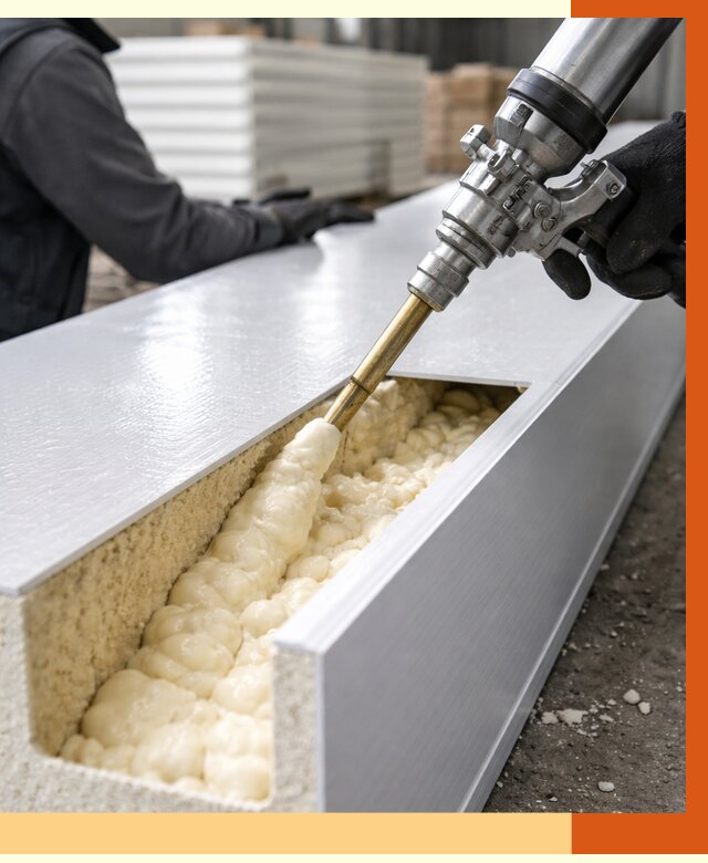 Заполнение пустот холодильных панелей в Минусинске от 7621 руб. | ТепломастерМнс