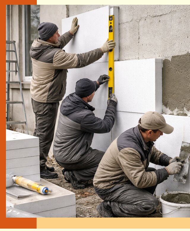 Утепление пенопластом наружных стен и фасадов в Минусинске