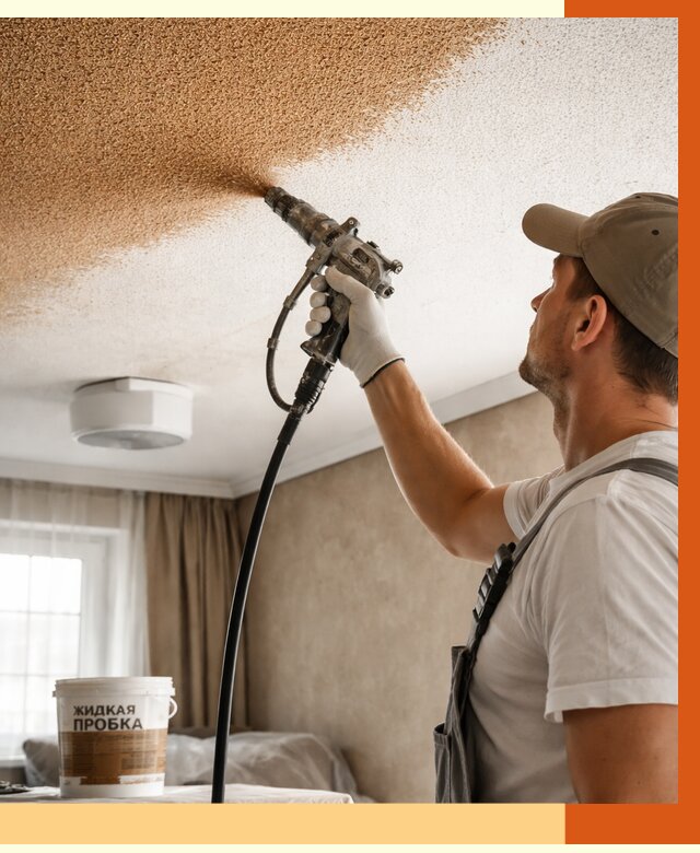 Утепление потолка жидкой пробкой в Минусинске от 3556 руб. | ТепломастерМнс