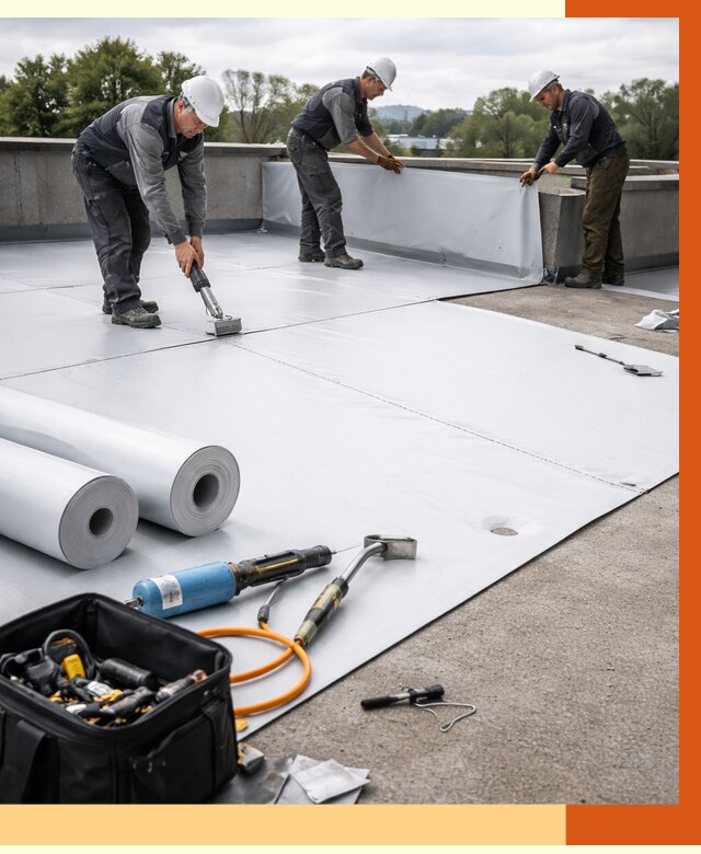 Гидроизоляция мембранной кровли в Минусинске от 7621 руб./м² — профессионально | ТепломастерМнс