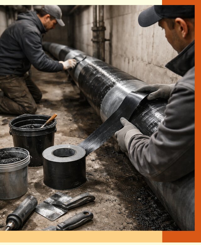 Гидроизоляция труб в Минусинске от 2540 руб. — профессиональная герметизация | ТепломастерМнс