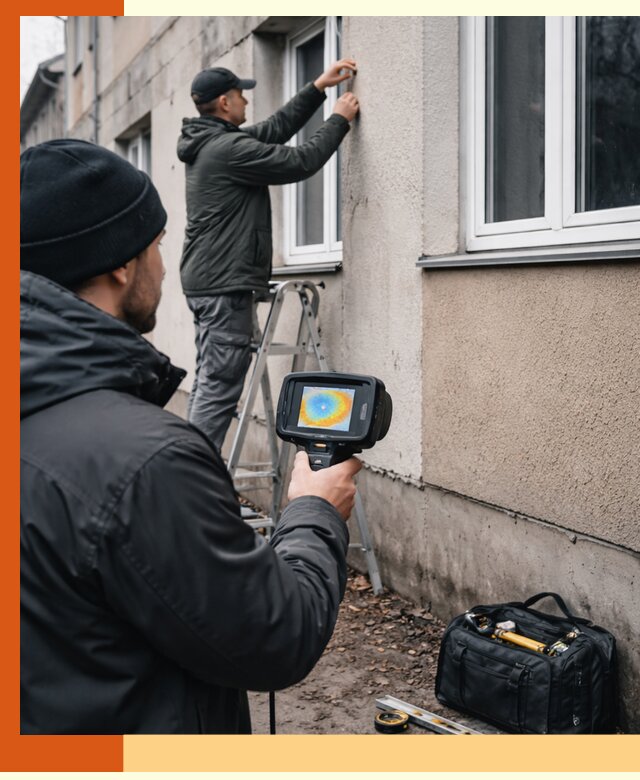 Тепловизионное обследование фасада в Минусинске для выявления дефектов