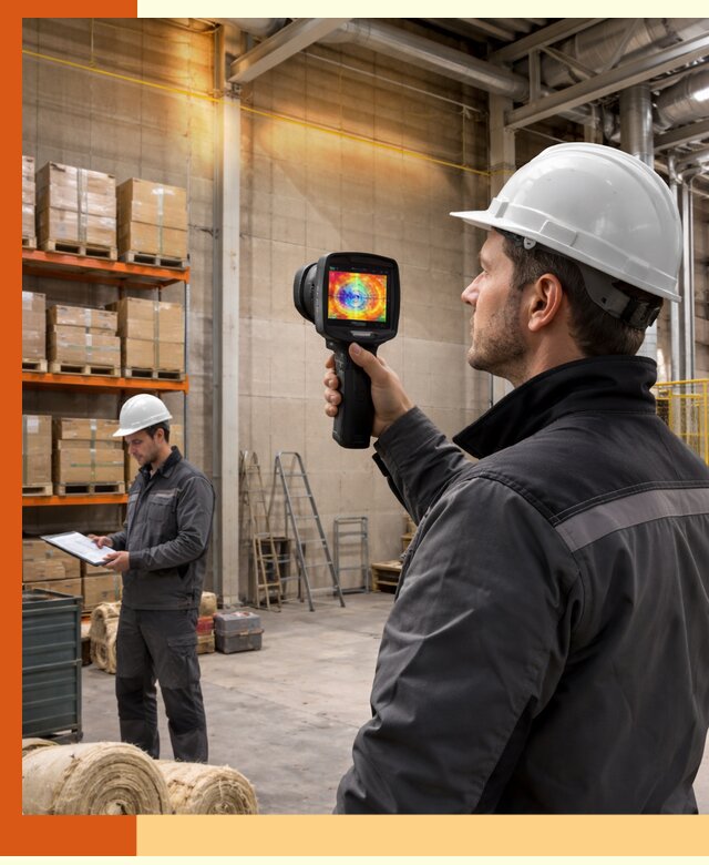 Тепловизионное обследование склада и выявление утечек в Минусинске