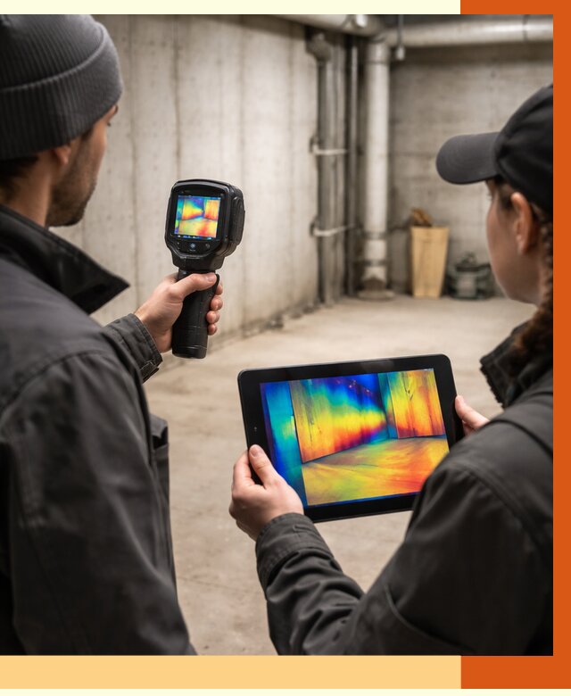 Тепловизионное обследование подвала в Минусинске от 4572 руб. — проверка гидроизоляции | ТепломастерМнс